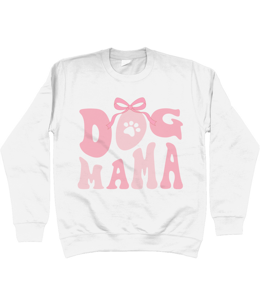 Trui hond dog mama afbeelding met strikje en hondenpoot roze
