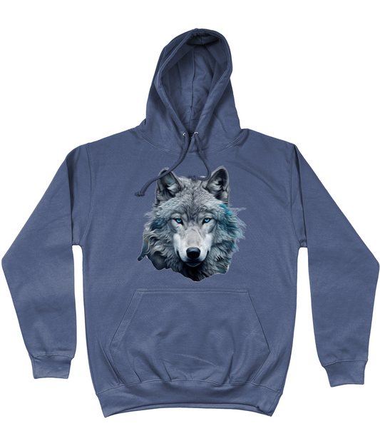 Hoodie met afbeelding van een wolf met blauwe ogen