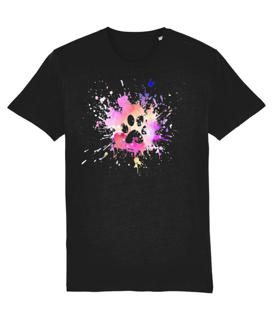 T-shirt hond met hondenpoot afdruk hond splash water