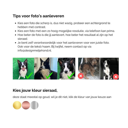 Tips voor het aanleveren van foto's voor jouw honden sieraad 😍