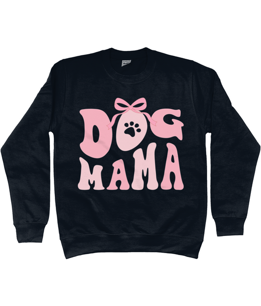 Trui hond dog mama afbeelding met strikje en hondenpoot roze