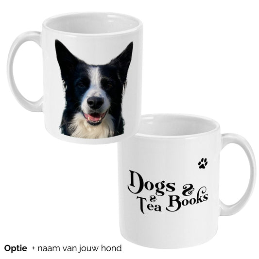Honden mok met foto van je hond en quote honden dogs tea and books