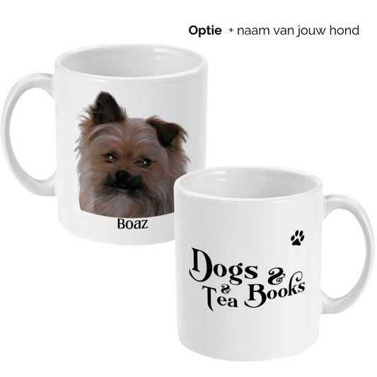 Honden mok met foto van je hond en quote honden dogs tea and books