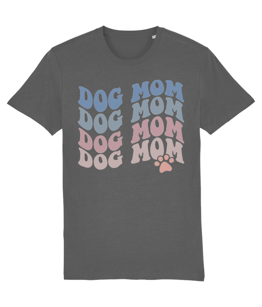 Shirt hond met tekst dog mom in pastel kleuren (hondenmama)