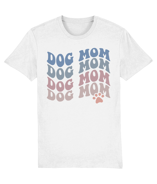 Shirt hond met tekst dog mom in pastel kleuren (hondenmama)